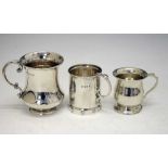 Three silver Christening mugs