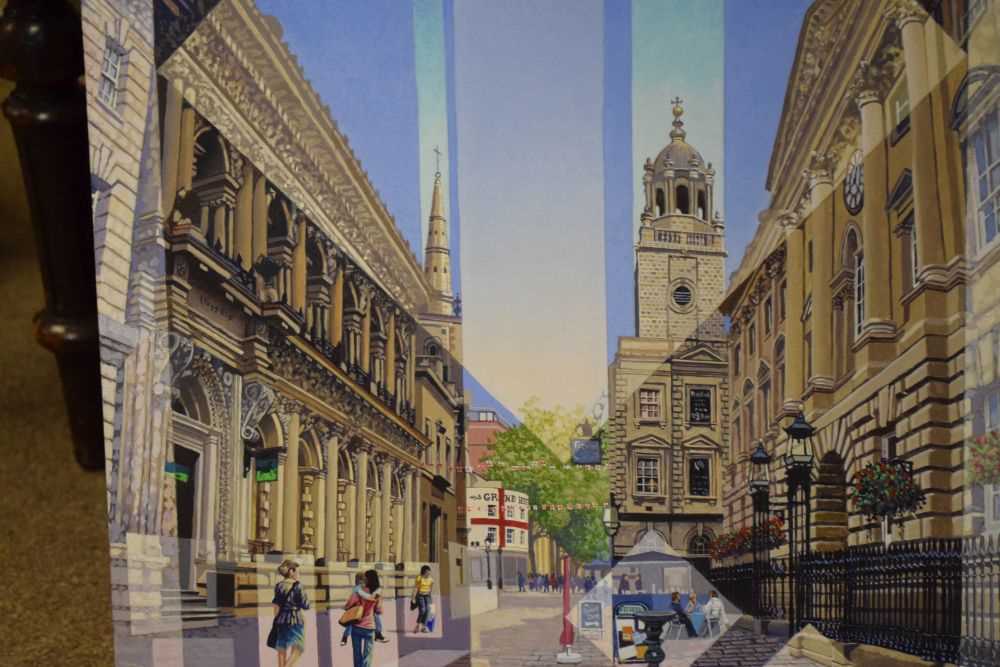 Les Matthews (b.1946) - Acrylic on canvas - Corn Street, Bristol - Image 4 of 6