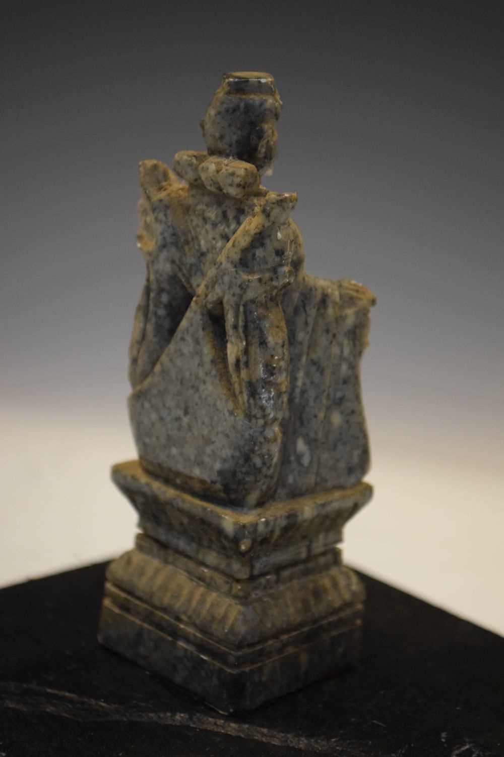 Carved soapstone seated figure - Image 4 of 5