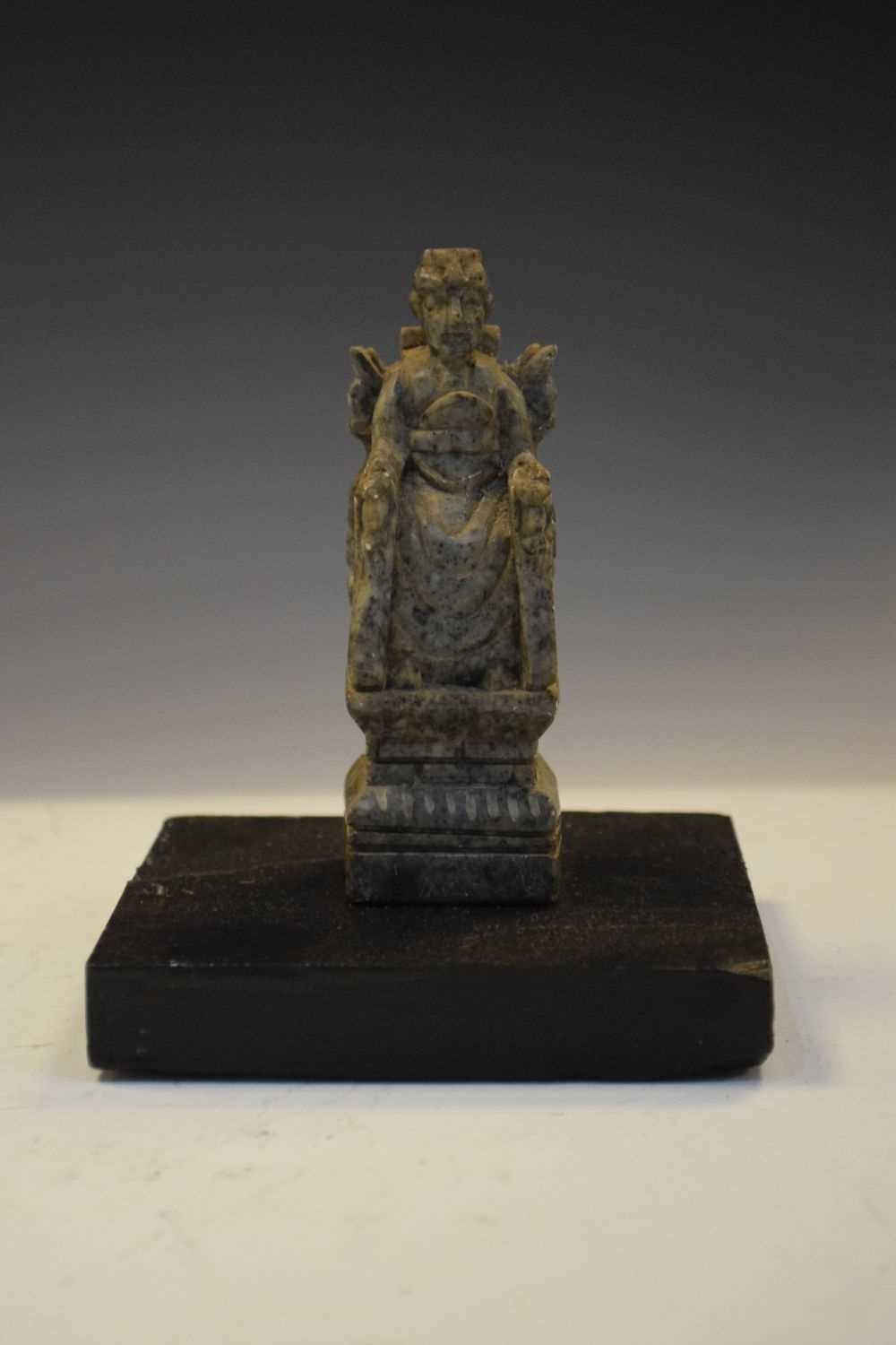 Carved soapstone seated figure - Image 2 of 5