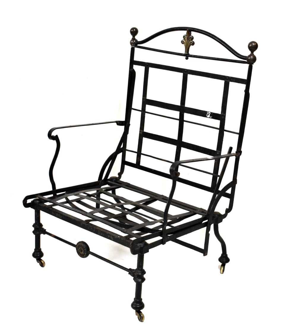 Cast iron campaign bed