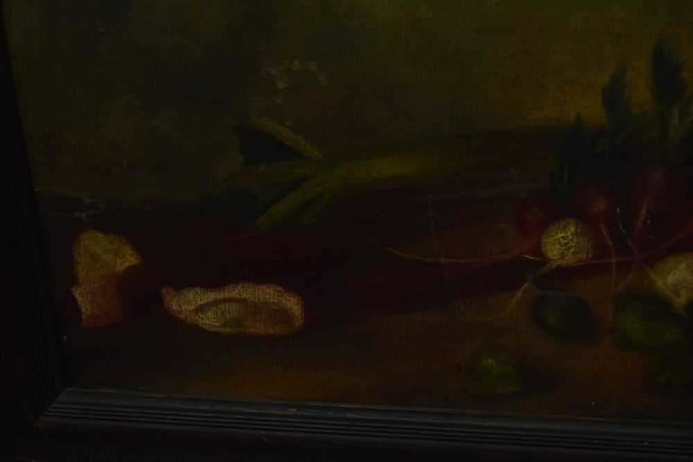 Oil on canvas, c.1900 - Still life with rhubarb - Image 4 of 5