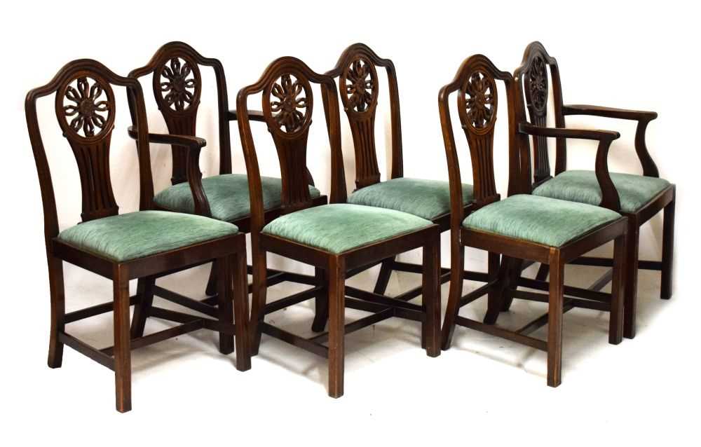 Set of six Hepplewhite-style dining chairs