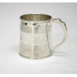 George IV silver christening mug of tapering circular form