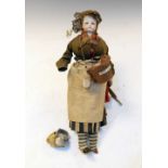 Bisque-headed doll circa 1880-1900, 'Boulogne sur Mer'