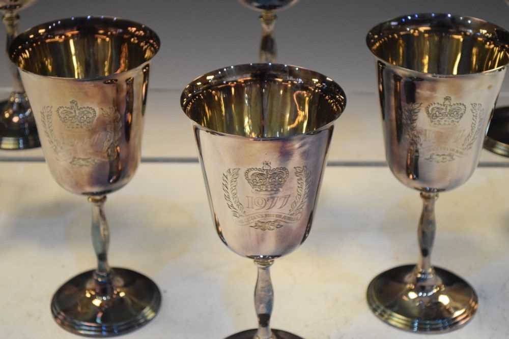 Set of six Queen Elizabeth II silver goblets commemorating the Queen's Silver Jubilee - Image 4 of 7