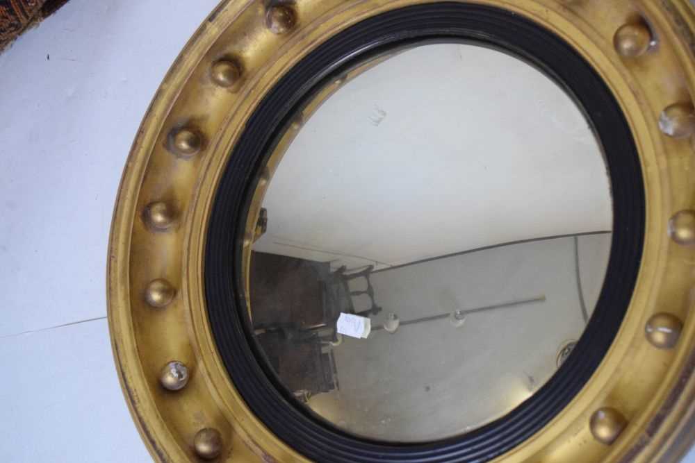 19th Century giltwood convex wall mirror - Image 7 of 8