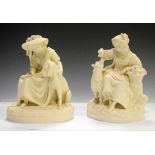 Pair of Victorian Parian ware figures