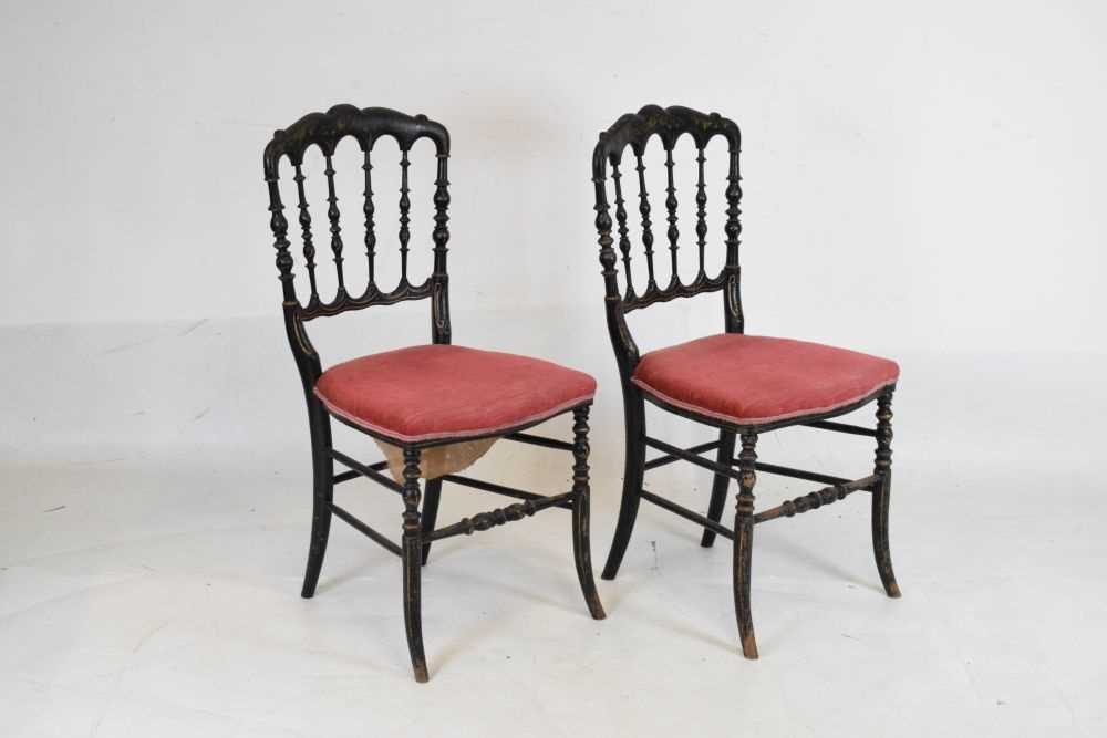 Pair of ebonised salon or Chiavari chairs - Image 2 of 6
