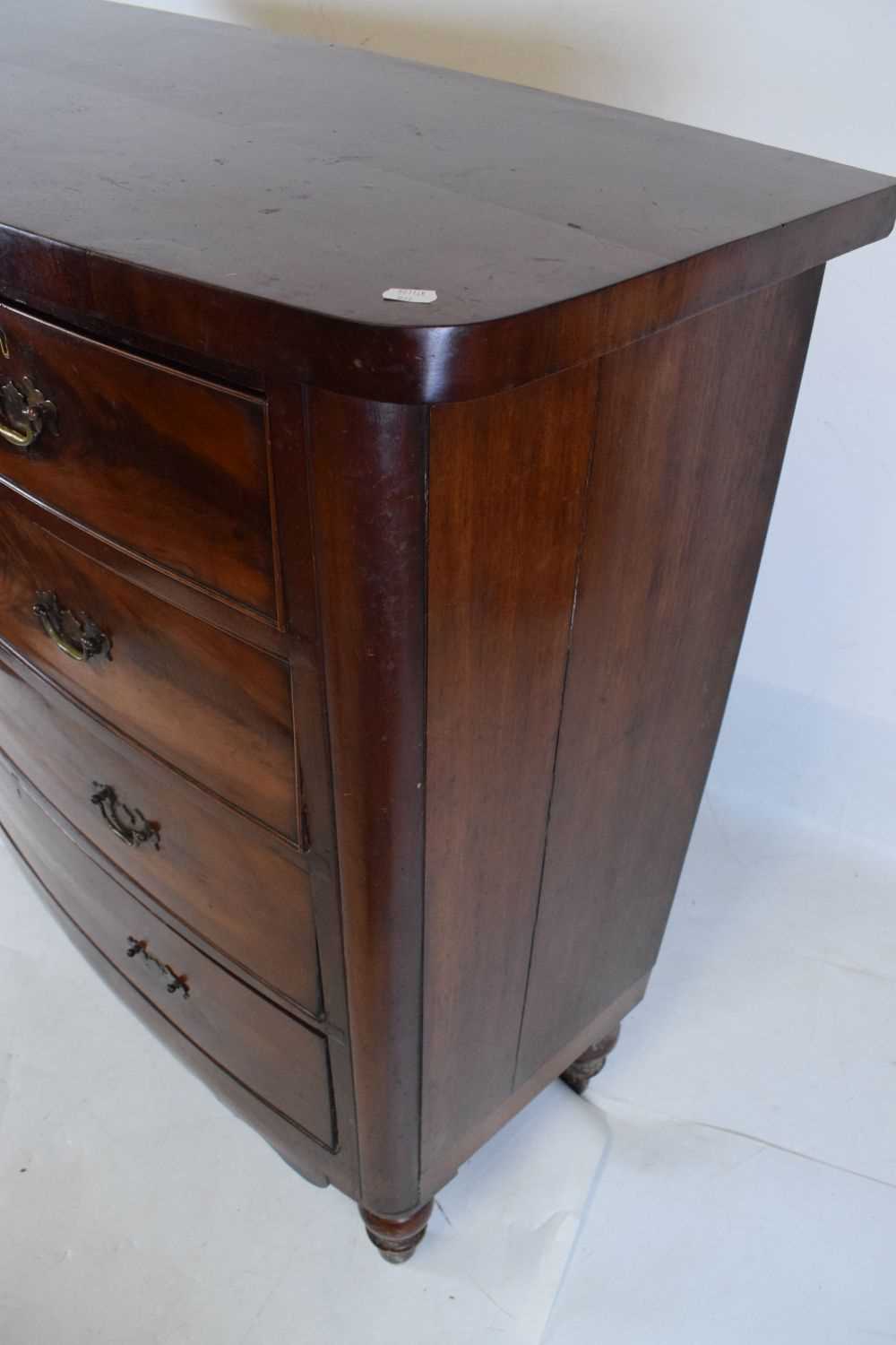 19th Century mahogany bowfront chest of drawers - Image 2 of 5