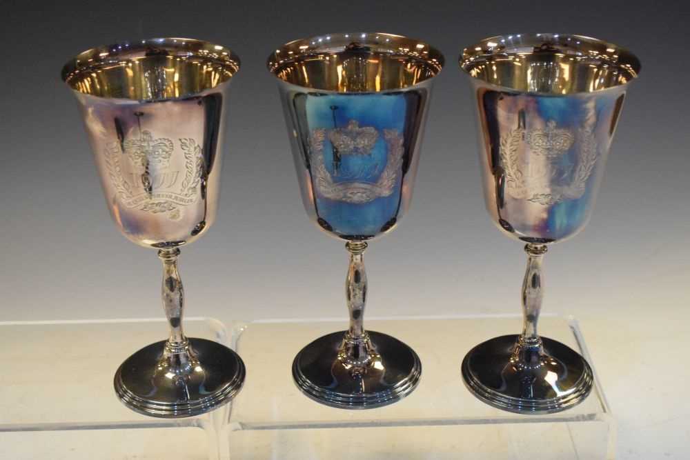 Set of six Queen Elizabeth II silver goblets commemorating the Queen's Silver Jubilee - Image 6 of 7