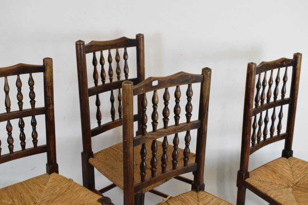 Set of four oak spindle back chairs - Image 5 of 5