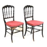 Pair of ebonised salon or Chiavari chairs