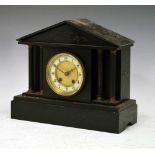 French black slate mantle clock