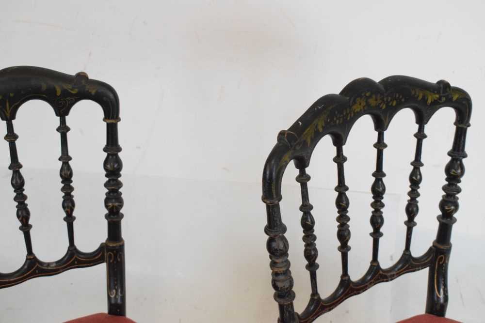 Pair of ebonised salon or Chiavari chairs - Image 4 of 6