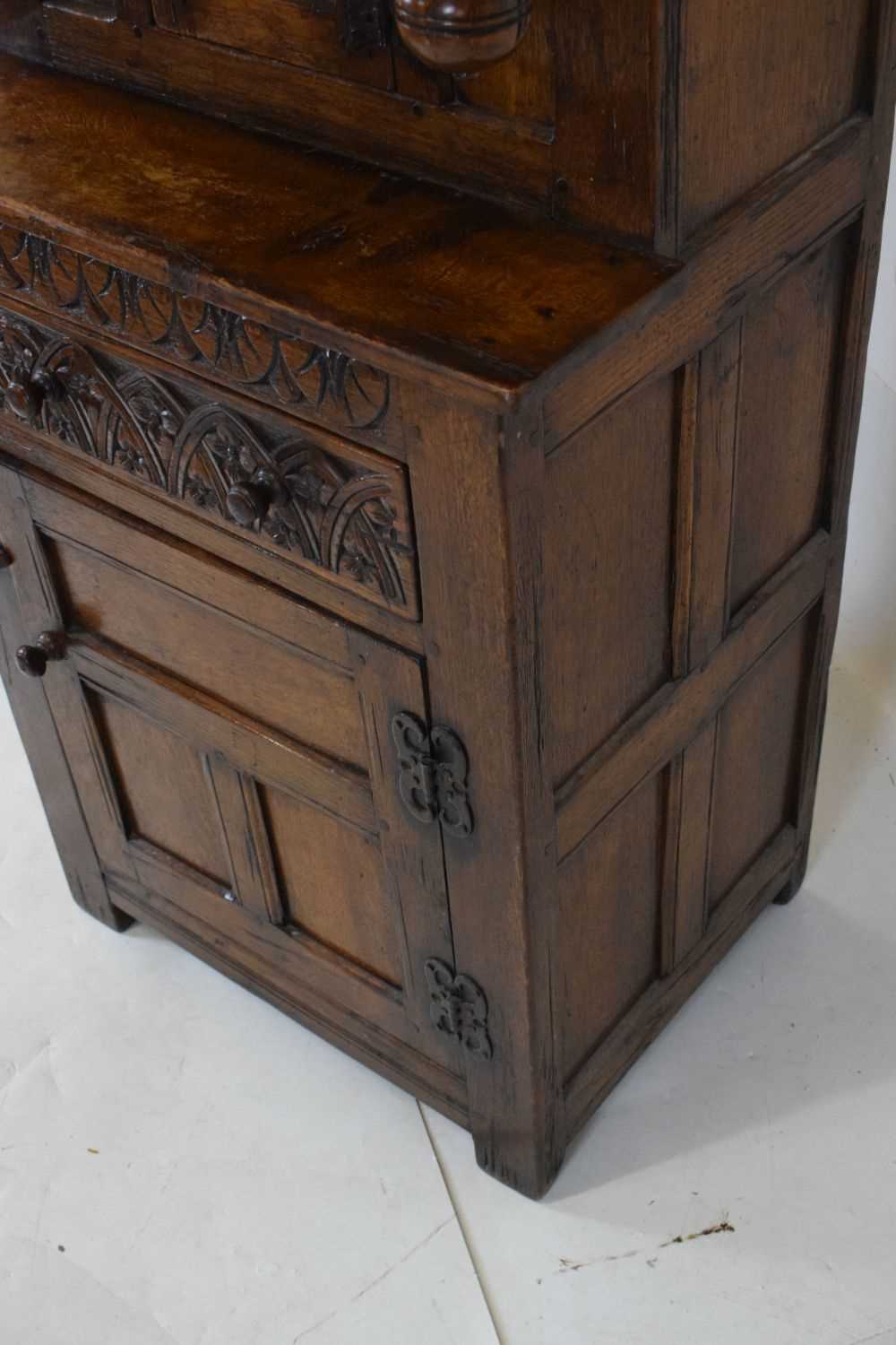 Small old reproduction press or court cupboard - Image 6 of 7