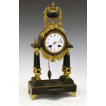 Late 19th Century French ebonised portico clock