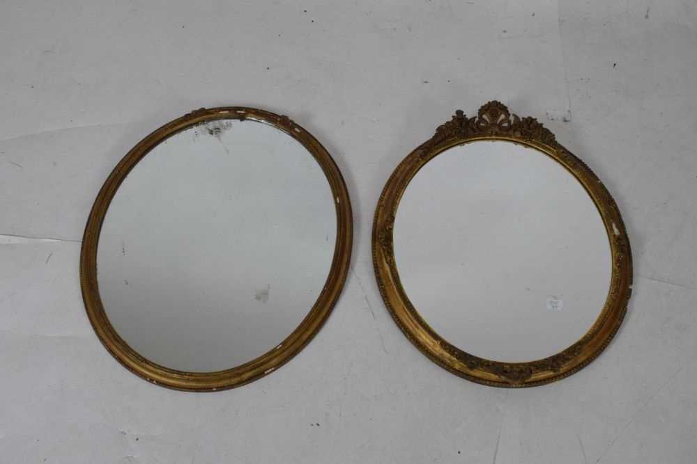 19th Century gilt framed oval wall mirror - Image 2 of 8