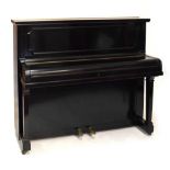 Monnington & Weston ebonised upright piano