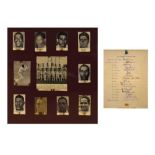 South Africa 1965 UK Cricket Tour signed list, together with signed and framed collage