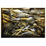 Quantity of plated cutlery etc