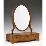 Mahogany dressing table mirror with a serpentine base