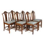 Set of six mid 20th Century Hepplewhite dinning chairs