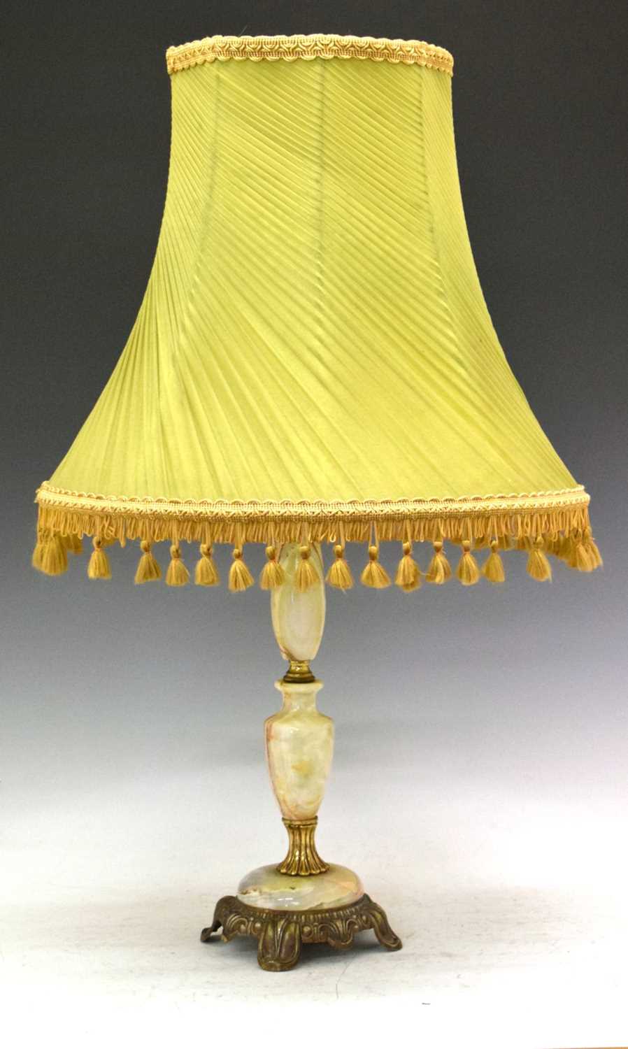Onyx lamp base with shade