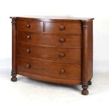 19th Century mahogany chest of two short over three long drawers