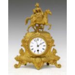 19th Century French gilt metal mantel clock