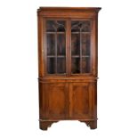 19th Century oak two-section corner cabinet