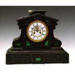 Large late 19th Century French black slate mantel clock