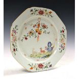 Chinese Famille Rose octagonal charger