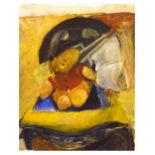 Audrey Lewis-Hopkins - Oil on board - Still life with Teddy Bear