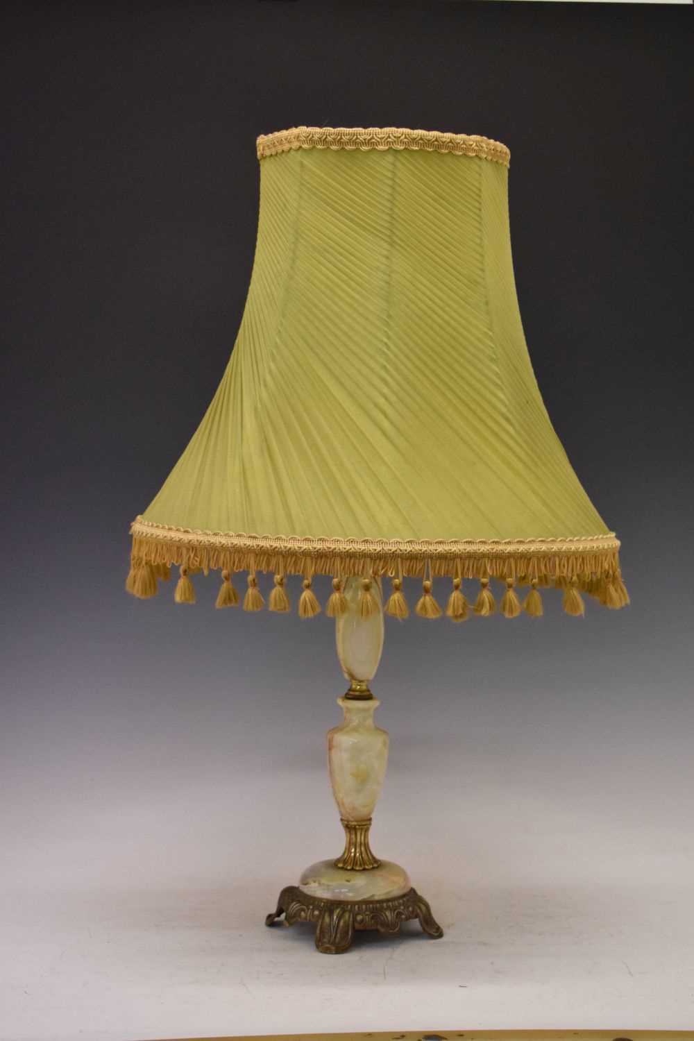 Onyx lamp base with shade - Image 2 of 6