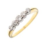 Unmarked five-stone diamond eternity ring