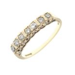 9ct gold diamond half hoop ring