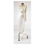 Early 20th Century ivory silk wedding dress