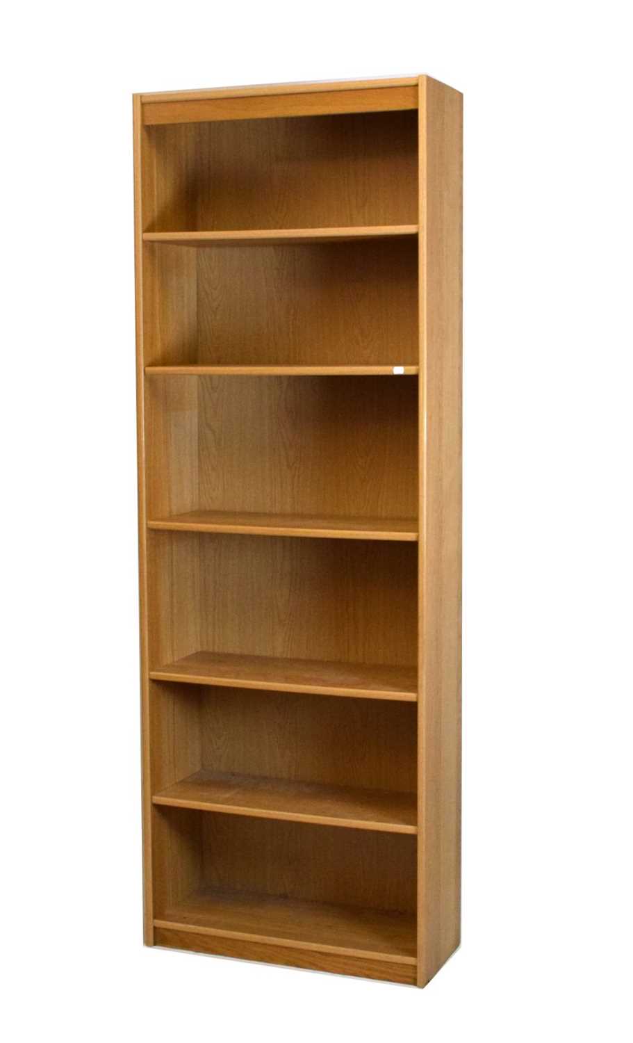 Modern oak open front bookcase