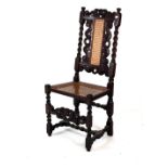 Antique 17th Century style high back side chair