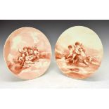 Pair of late 19th Century ceramic plaque plates