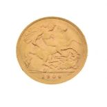 Gold coin - Edward VII half sovereign, 1909