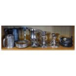 Small quantity of silver plate and pewter