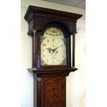 Early 19th inlaid oak-cased 8-day longcase clock, Bruton