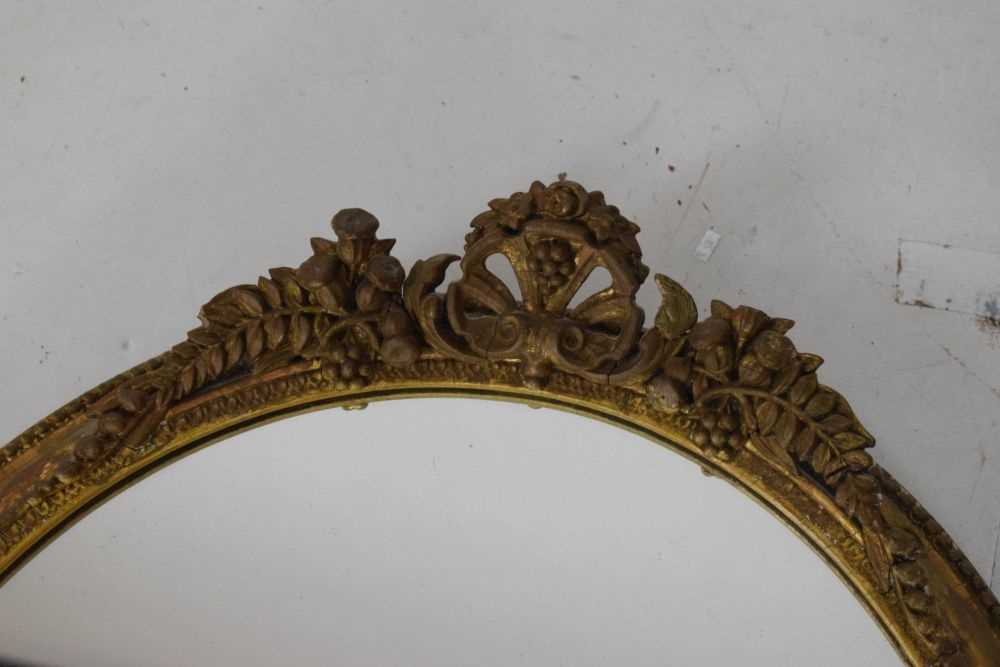 19th Century gilt framed oval wall mirror - Image 3 of 8