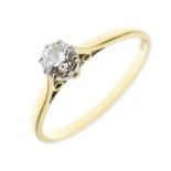 18ct gold single stone diamond ring