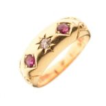 Edwardian 18ct gold three-stone ring