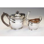 Silver two-piece "bachelor's" tea-set