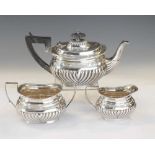 Victorian silver three-piece bachelor's tea set
