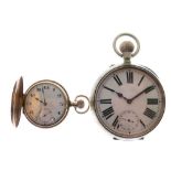 Silver-plated goliath pocket & gold-plated full-hunter pocket watch